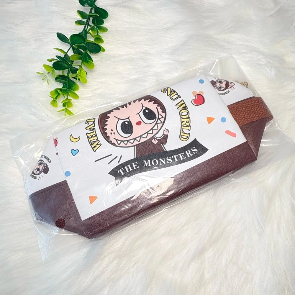Brown Monster Character Large‎ Cosmetic Bag